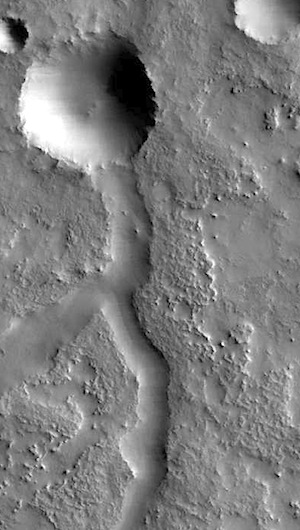 Channel ends in crater in Terra Sabaea (THEMIS_IOTD_20160226)