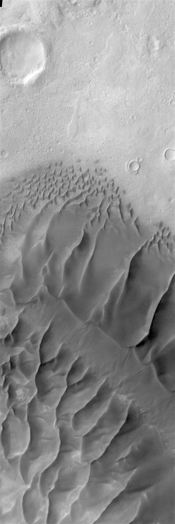 North end of sand ridge in Russell Crater (THEMIS_IOTD_20170803)