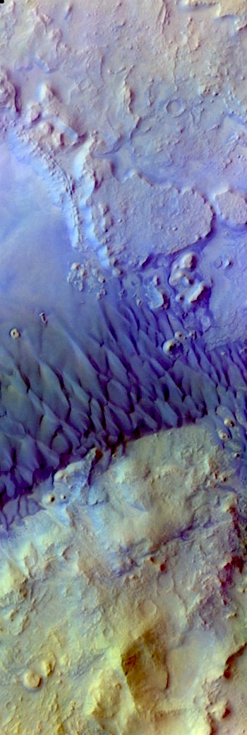 Arabia Terra dunes in false color (THEMIS_IOTD_20180323)