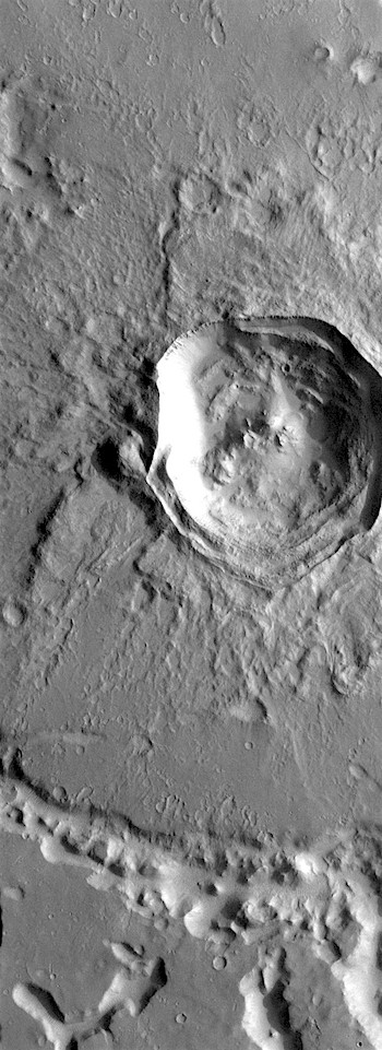 Tectonically distorted crater (THEMIS_IOTD_20180723)