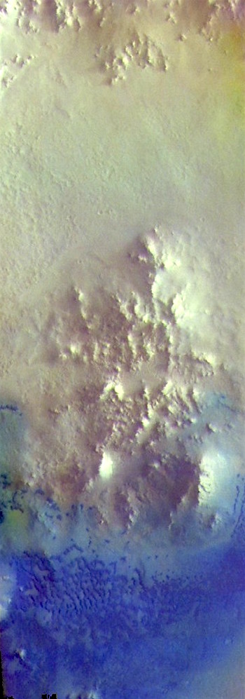 Arabia Terra crater dunes in false color (THEMIS_IOTD_20190227)