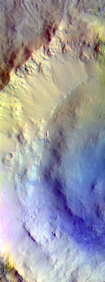 Bonestell Crater in false color (THEMIS_IOTD_20190419)