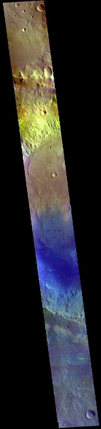 Rutherford Crater in false color (THEMIS_IOTD_20190401)