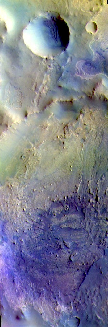 Arabia Terra crater in false color (THEMIS_IOTD_20190523)